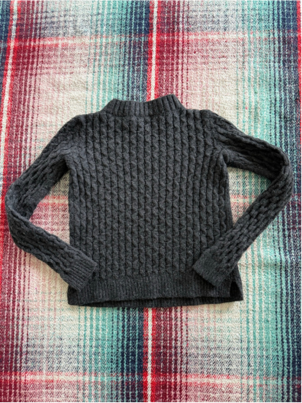 Theory Charcoal Cable Knit Turtleneck Sweater - Picture 3 of 8